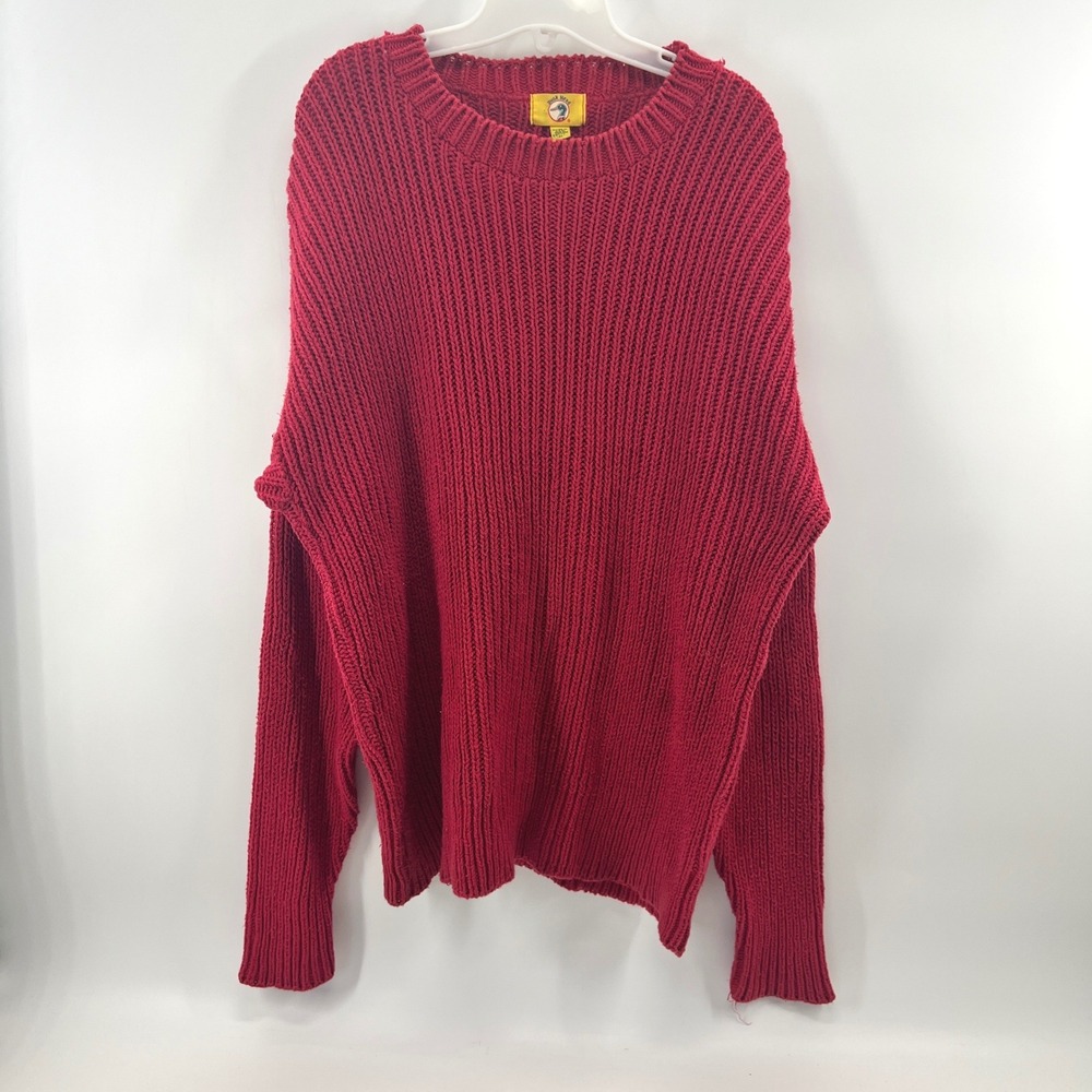Vintage Duck Head Sweater Mens XL Red Shaker Knit Cotton USA Crewneck Pullover